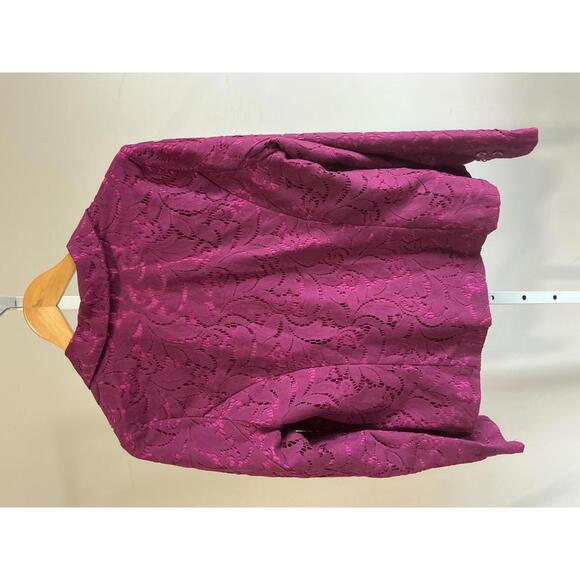 Cabi Fushia Women's Lace Button-Up Blazer Jacket Size 6 - Picture 5 of 8